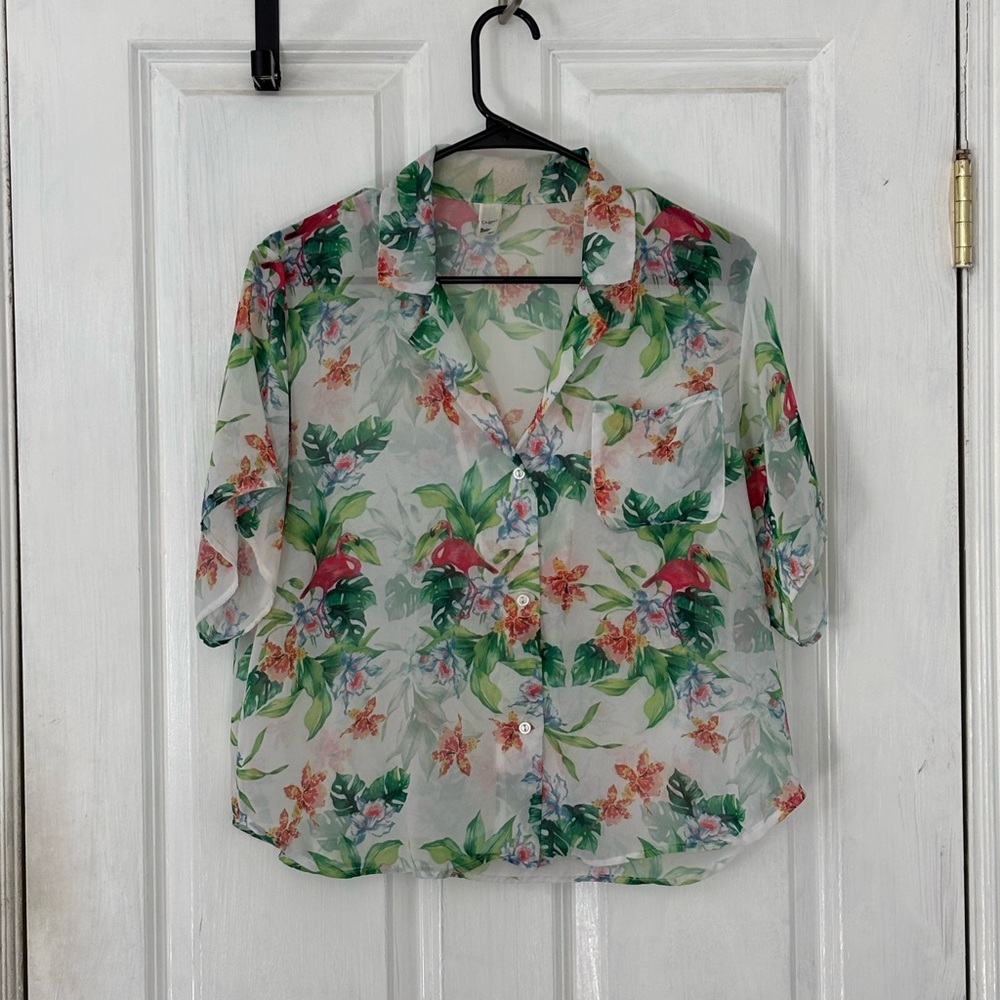 American Apparel Chiffon Hawaiian Shirt